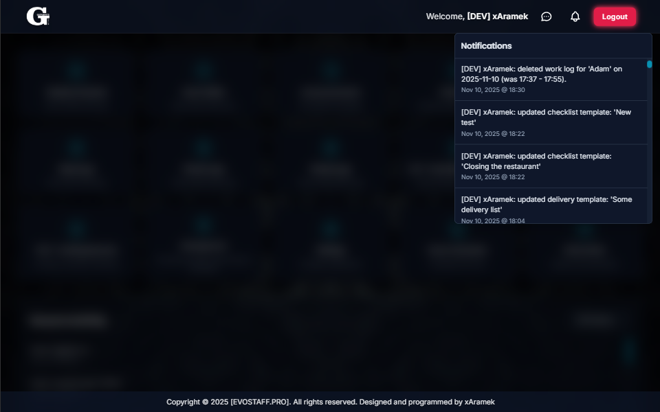 Admin Panel - Notifications